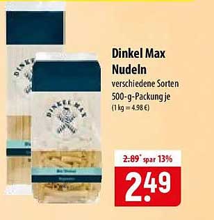 Dinkel Max Nudeln