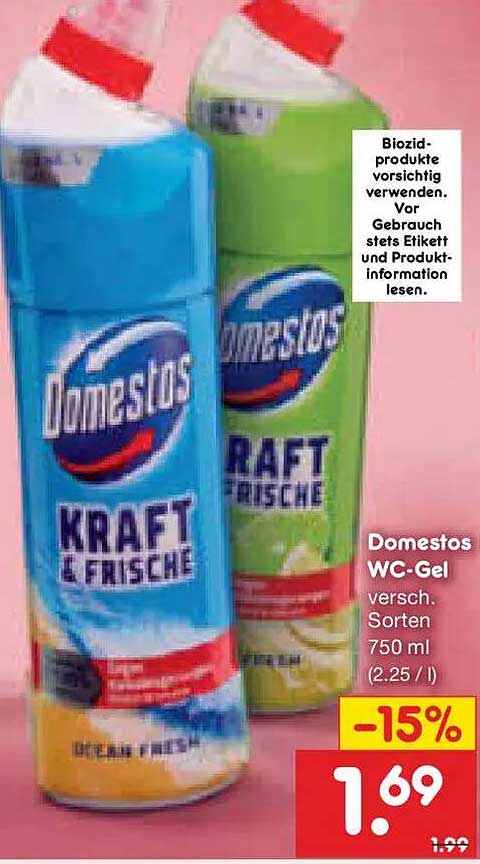 Domestos WC-Gel, versch. Sorten 750 ml (2.25 / l)