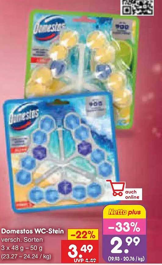 Domestos WC-Stein versch. Sorten 3 x 48 g – 50 g