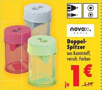 Doppel-Spitzer aus Kunststoff, versch. Farben