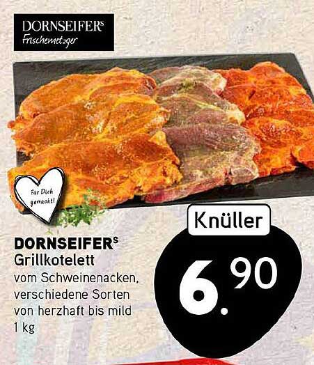 DORNSEIFER Grillkotelett vom Schweinenacken, verschiedene Sorten von herzhaft bis mild 1 kg
