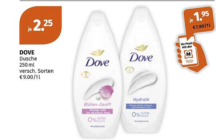 DOVE Dusche 250 ml versch. Sorten