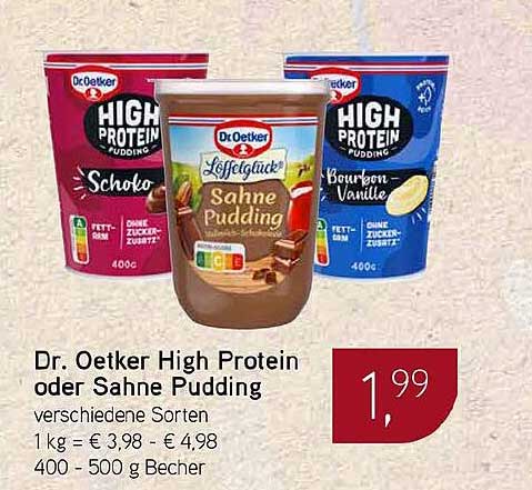 Dr. Oetker High Protein oder Sahne Pudding