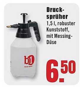 Drucksprüher 1,5 l, robuster Kunststoff, mit Messing-Düse