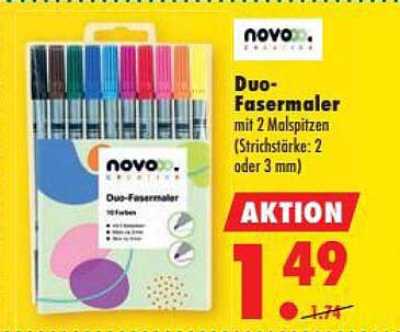 Duo-Fasermaler mit 2 Morspitzen (Strichstärke: 2 oder 3 mm)
