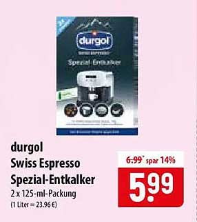 durgol Swiss Espresso Spezial-Entkalker 2 x 125-ml-Packung (1 Liter = 23,96 €)