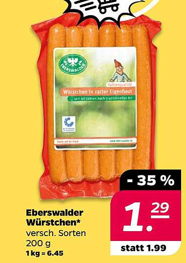 Eberswalder Würstchen* versch. Sorten 200 g 1kg = 6.45