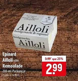Epinard Ailloli oder Remoulade