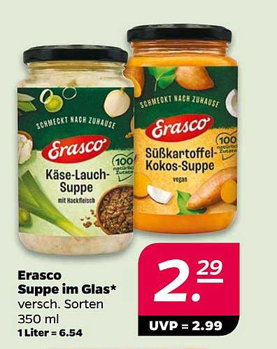 Erasco Suppe im Glas* versch. Sorten 350 ml 1 Liter = 6,54