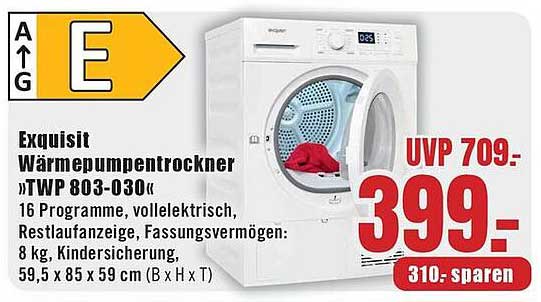 Exquisit Wärmepumpentrockner »TWP 803-030«