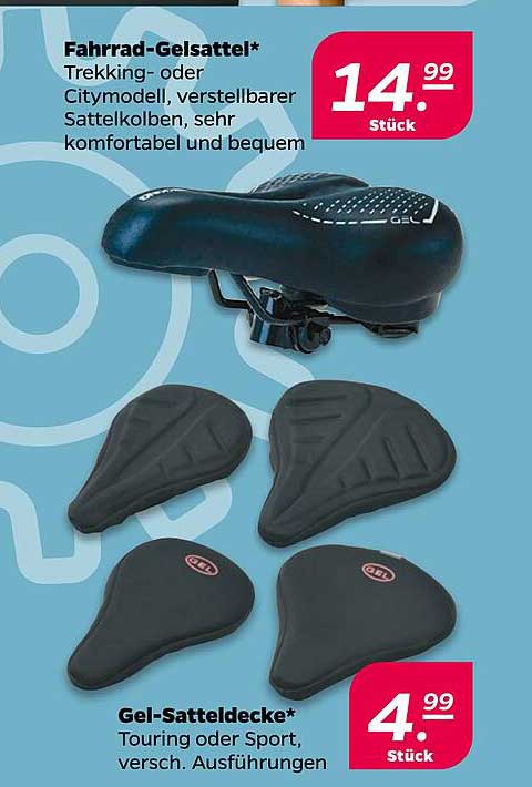 Fahrrad-Gelsattel* Trekking- oder Citymodell, verstellbarer Sattelkolben, sehr komfortabel und bequem