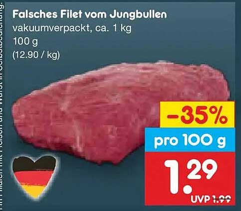 Falsches Filet vom Jungbullen