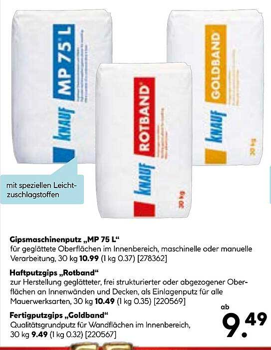 Fertigputzgips „Goldband“