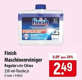 Finish Maschinenreiniger Regular oder Citrus 250-ml-Flasche je