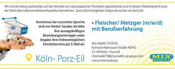 Fleischer/ Metzger (m/w/d) mit Berufserfahrung
