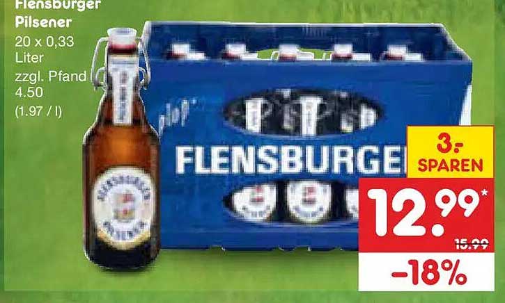 Flensburger Pilsener 20 x 0,33 Liter zzgl. Pfand
