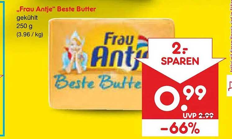 „Frau Antje“ Beste Butter gekühlt 250 g (3.96 / kg)
