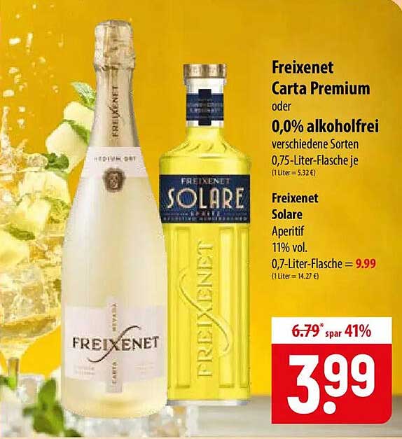 Freixenet Carta Premium oder 0,0% alkoholfrei verschiedene Sorten 0,75-Liter-Flasche je