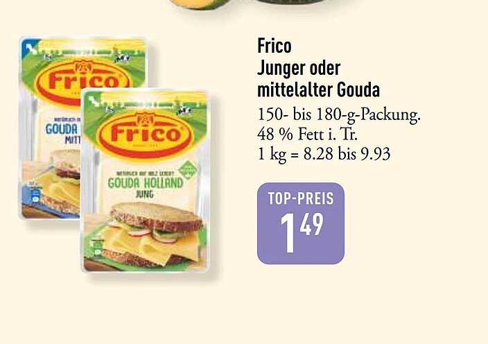 Frico Junger oder mittelalter Gouda
