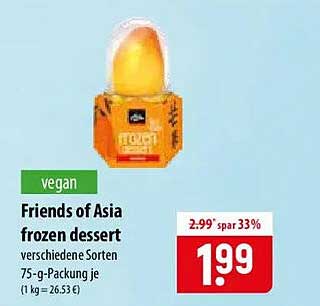 Friends of Asia frozen dessert verschiedene Sorten 75-g-Packung je
