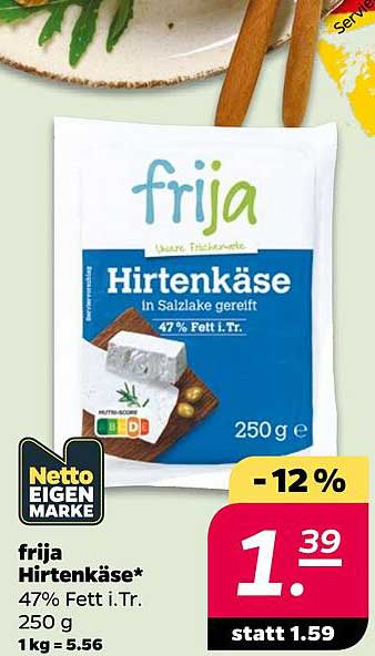 frija Hirtenkäse* 47% Fett i.Tr. 250 g