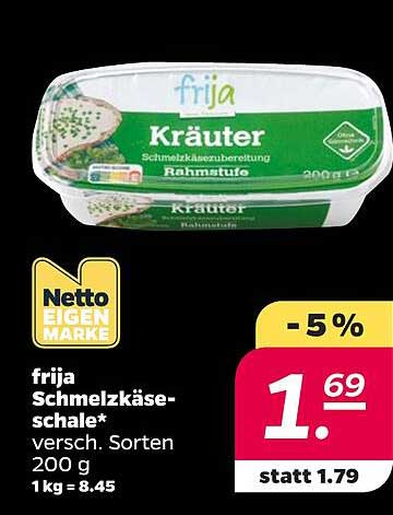 frija Schmelzkäse-Schale* versch. Sorten 200 g 1 kg = 8,45