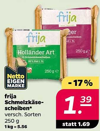 frija Schmelzkäsescheiben* versch. Sorten 250 g