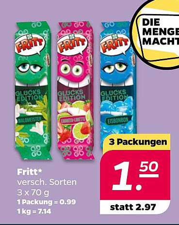 Fritt* versch. Sorten 3 x 70 g