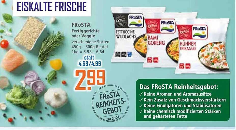 Frosta Fertiggerichte oder Veggie verschiedene Sorten 450g – 500g Beutel