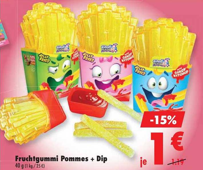 Fruchtgummi Pommes + Dip
