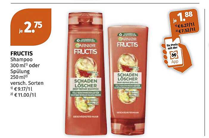 FRUCTIS Shampoo 300 ml oder Spülung 250 ml versch. Sorten