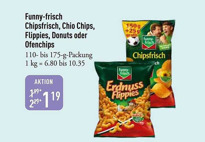 Funny-frisch Chipsfrisch, Chio Chips, Flippies, Donuts oder Ofenchips