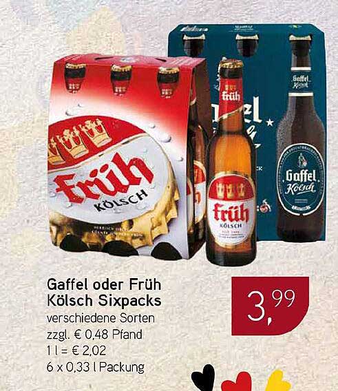 Gaffel oder Früh Kölsch Sixpacks