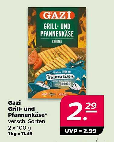 Gazi Grill- und Pfannenkäse* versch. Sorten 2 x 100 g 1 kg = 11.45