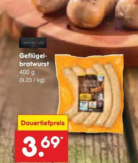 Geflügel-bratwurst 400 g (9.23 / kg)