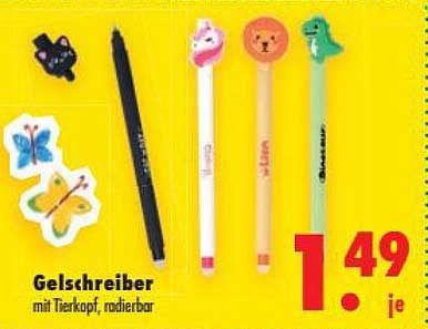 Gel-schreiber mit Tierkopf, radierbar