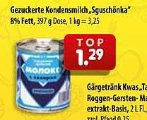 Gezuckerte Kondensmilch „Guschohka“