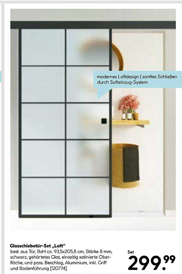 Glasschiebetür-Set „Loft“
