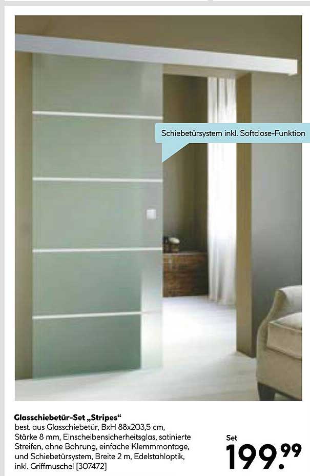 Glasschiebetür-Set „Stripes“