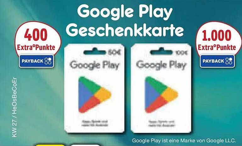 Google Play Geschenkkarte