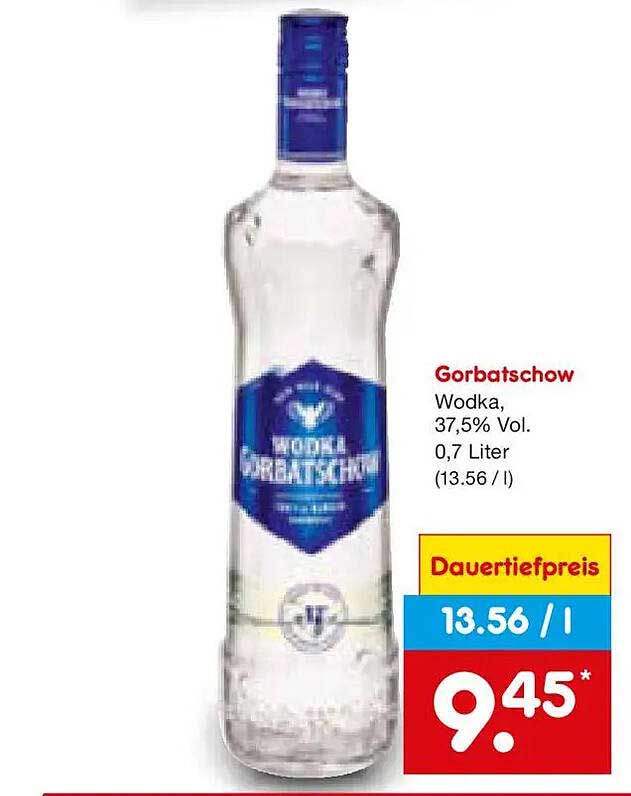 Gorbatschow Wodka, 37,5% Vol. 0,7 Liter