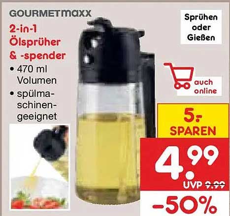 GOURMETmaxx 2-in-1 Ölsprüher & -spender