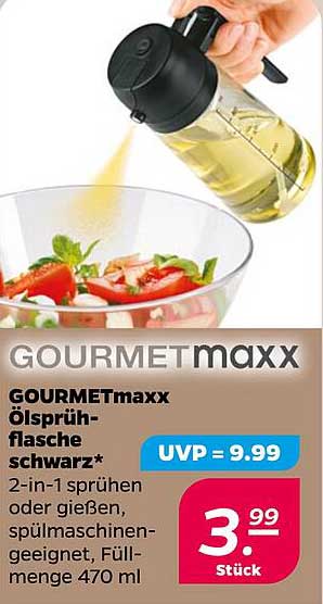 GOURMETmaxx Ölsprühflasche schwarz*