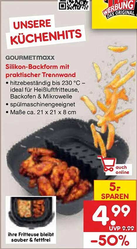 GOURMETMAXX Silikon-Backform mit praktischer Trennwand