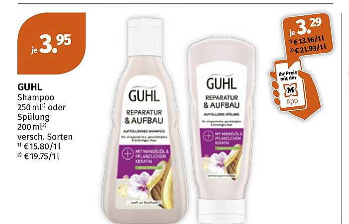 GUHL Shampoo 250 ml oder Spülung 200 ml