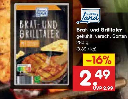GUTS Land Brat- und Grilltaler gekühlt, versch. Sorten 280 g
