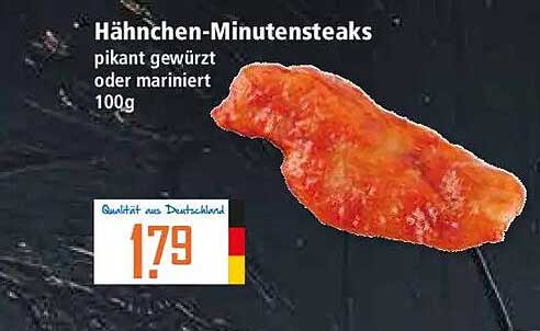 Hähnchen-Minutensteaks pikant gewürzt oder mariniert 100g