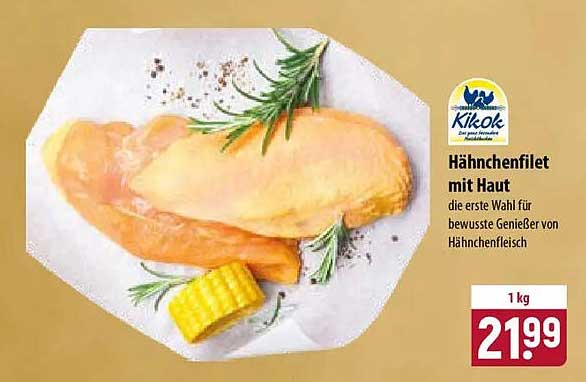 Hähnchenfilet mit Haut
