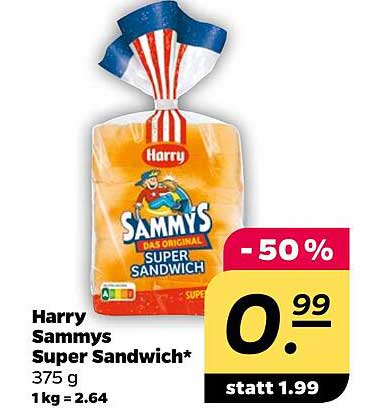 Harry Sammys Super Sandwich* 375 g 1 kg = 2.64