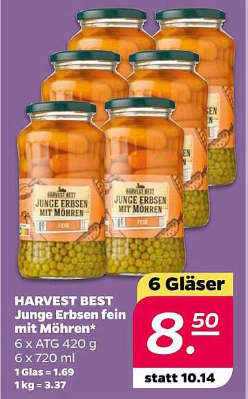 HARVEST BEST Junge Erbsen fein mit Möhren*